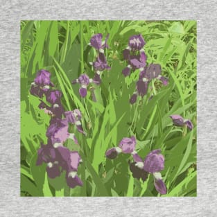 Purple irises digitally painted T-Shirt